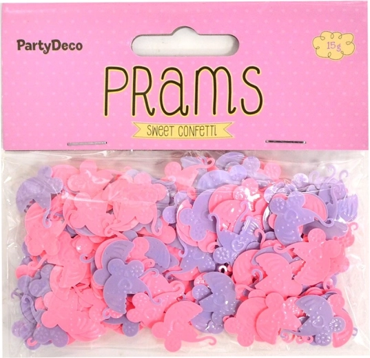 Confettis en forme de landaus rose-violet 15 g