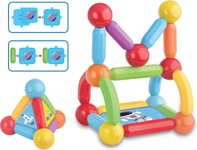 Jeu de construction magnétique de 50 pièces
