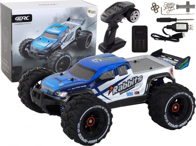 Voiture RC tout-terrain RABBITS 4x4 bleue 2.4G
