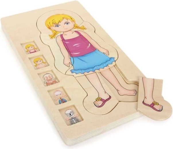 Small foot puzzle en bois superposé anatomie