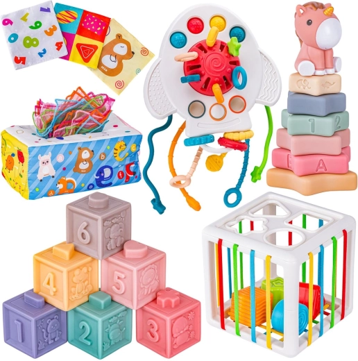 Ensemble sensoriel éducatif de jouets 6-en-1 pour bébé