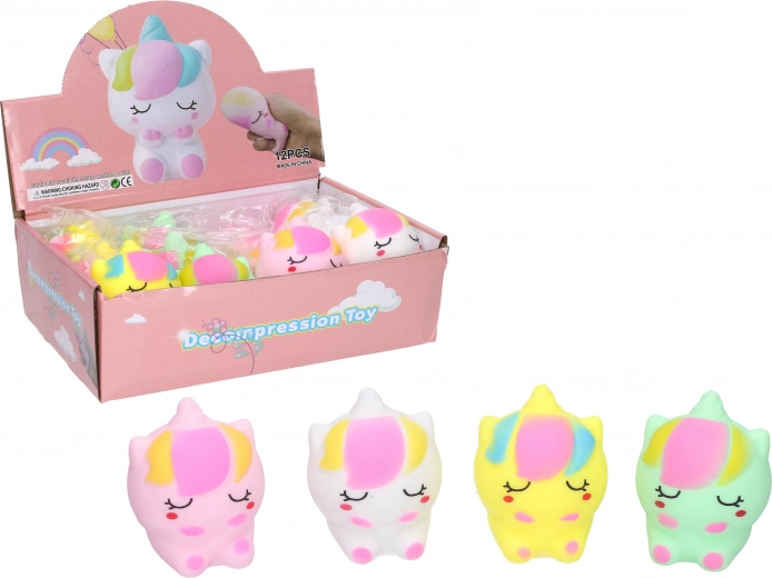 Licorne à presser 8 cm – jouet anti-stress malléable
