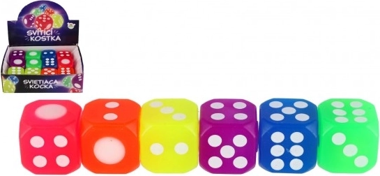 Dé luminieux en silicone néon - 1 pièce