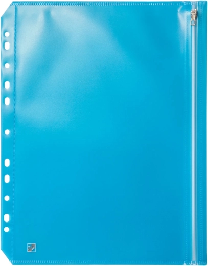 Enveloppe en plastique bleue avec fermeture euro et zip format A4