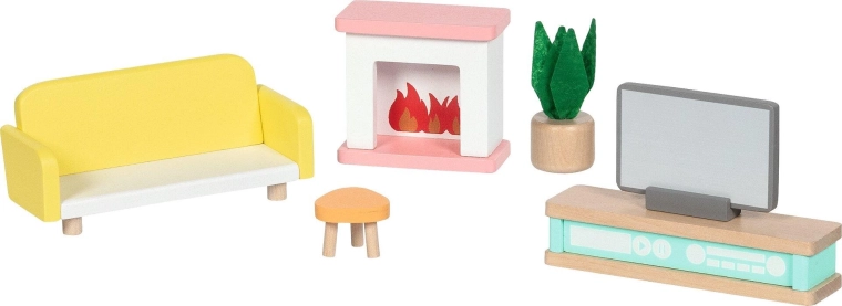Mobilier en bois pour maison de poupées Copenhagen, salon