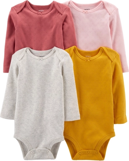 Bodies fille à manches longues Carter’s Floral, lot de 4, taille 56