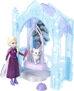 Frozen Petite poupée Elsa et sa cachette glacée, coffret de jeu