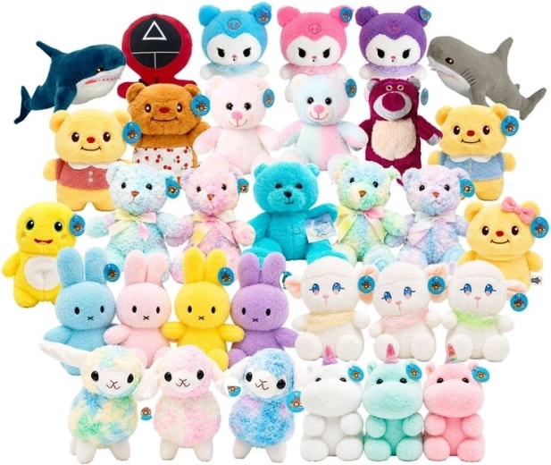 Peluche moelleuse – mix de motifs 22–25 cm - 1 pièce
