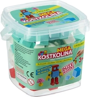 Pâte à modeler Mega Kostkolina menthe en seau avec 3 couleurs