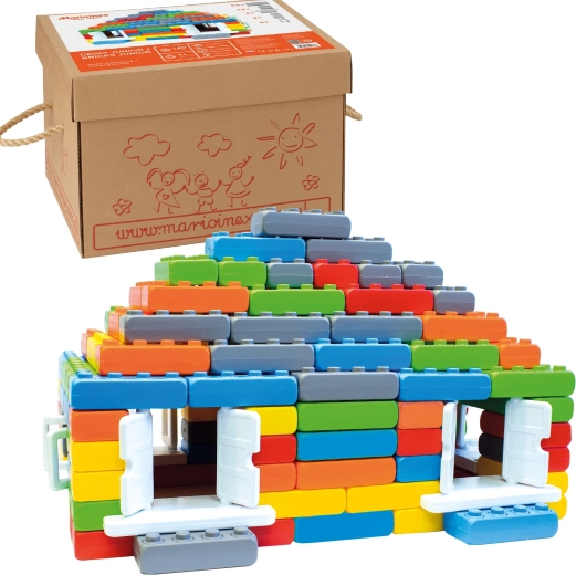 Jeu de construction briques Junior 140 pcs avec fenêtres et portes MARIOINEX