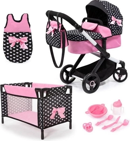 Poussette combinée pour poupées Bayer Design Xeo avec lit et accessoires