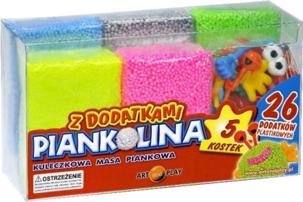 Pâte à modeler en mousse, 5 couleurs avec 26 accessoires