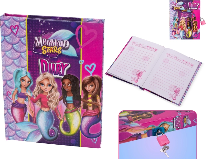 Journal intime sirène en coffret avec cadenas