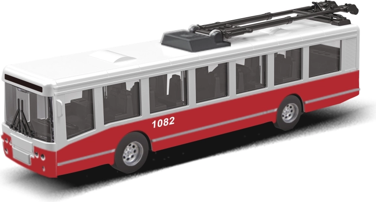 Trolleybus MHD rouge 16 cm