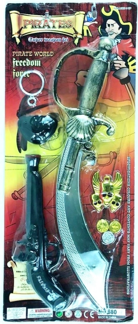 Set pirate avec sabre, pistolet et accessoires pour enfants