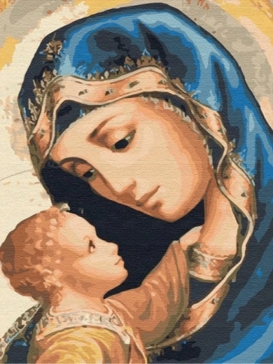 Norimpex Peinture par numéros Vierge Marie avec Jésus 40 × 50 cm