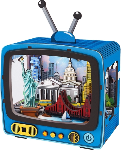 2Kids Toys puzzle 3D en bois rétro TV New York