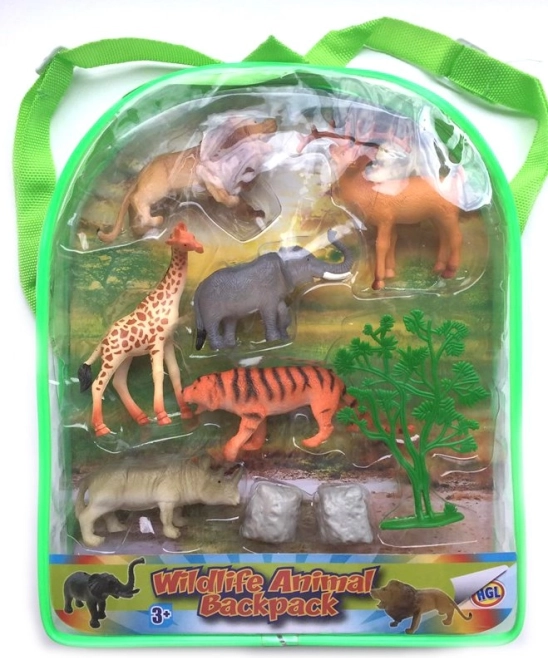 Set de figurines d’animaux sauvages en sac à dos – 6 pcs