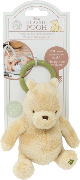 Ourson Winnie l’ourson en peluche à tirer avec fonction vibrante et anneau de suspension