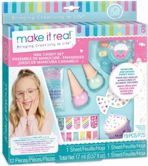 Ensemble coloré pour ongles avec autocollants Candy