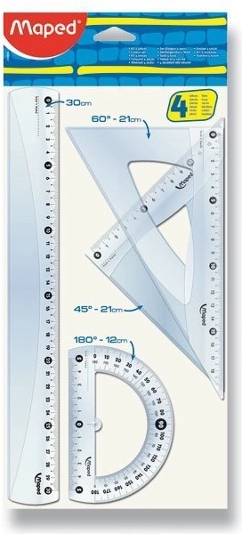 Maped set de règles Classic, 4 pièces transparent