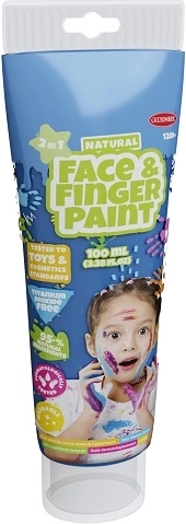 Boti Natural Peinture naturelle bleue 2-en-1 pour peinture au doigt et maquillage du visage 100 ml