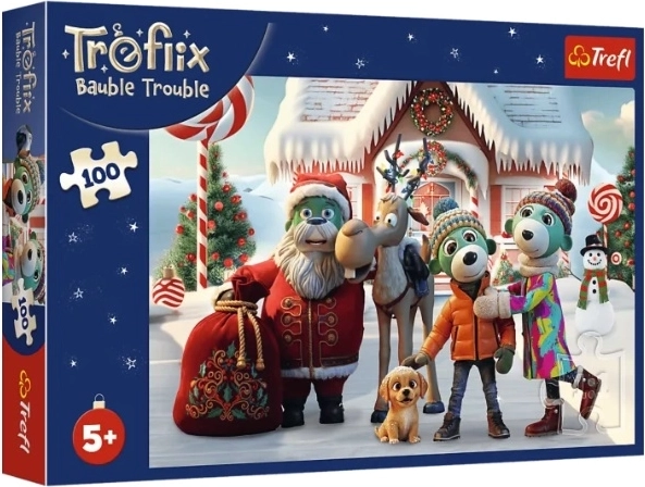 Puzzle Trefl 100 pièces : Saint Nicolas et le renne à la rescousse