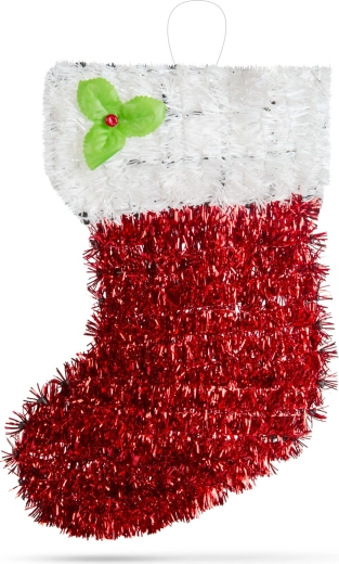 Botte de Saint-Nicolas rouge et blanche à paillettes