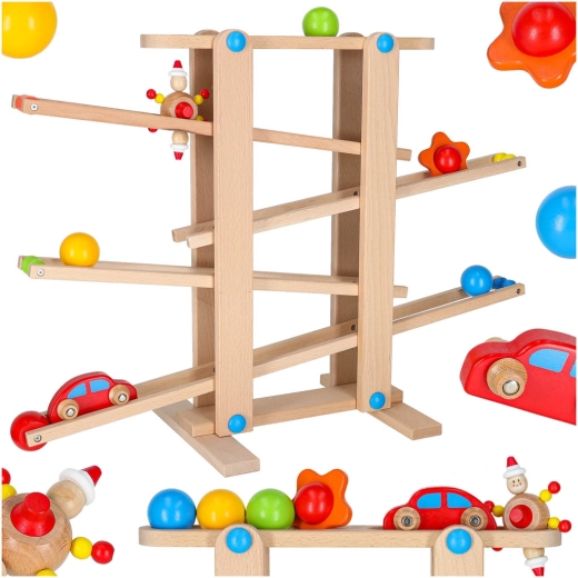 Circuit de billes en bois Montessori XXL
