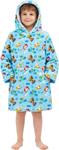 Peignoir poncho en polaire avec capuche Pat’ Patrouille