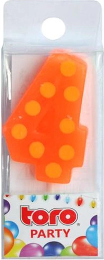 Bougie d’anniversaire chiffre 4 TORO