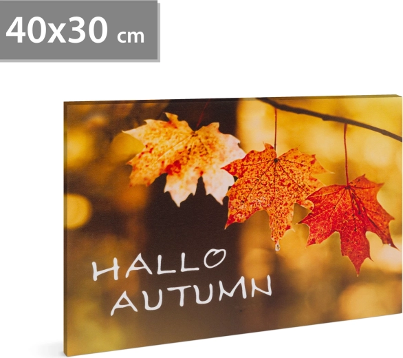 Tableau LED Hello autumn 40 × 30 cm