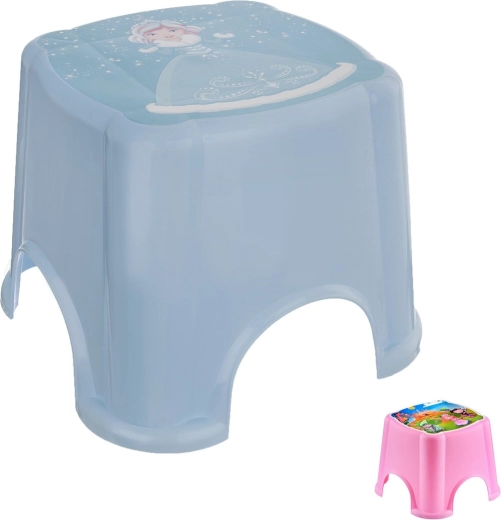 Petit tabouret en plastique pour enfants avec motif de conte de fées, 20,5 cm
