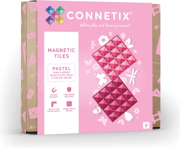 Plaques de construction magnétiques Pastel Pink & Berry, 2 pièces
