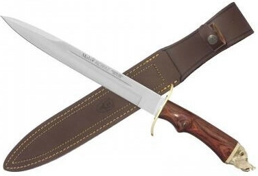 Muela Alcaraz couteau de chasse avec manche en bois de cerf et étui en cuir, 26 cm