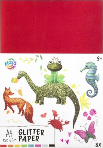 Papier coloré pailleté A4, 8 feuilles