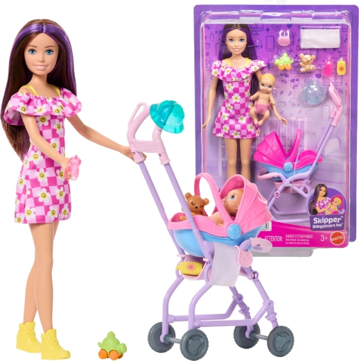 Barbie Skipper baby-sitter avec poussette