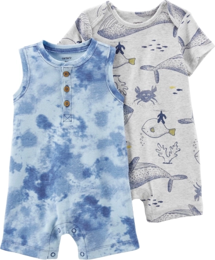 Carter's combinaisons d’été à manches courtes Grey Ocean pour garçons, lot de 2