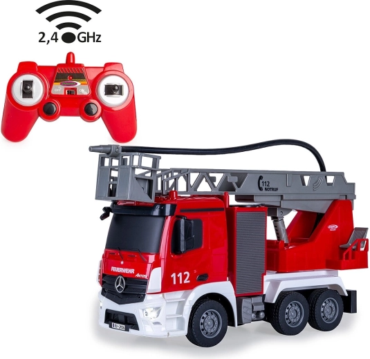 Camion de pompiers Mercedes-Benz Antos avec échelle pivotante et fonction de projection d’eau 1:26