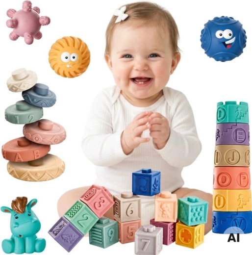 Woopie Baby cubes et balles sensorielles souples 27 pcs