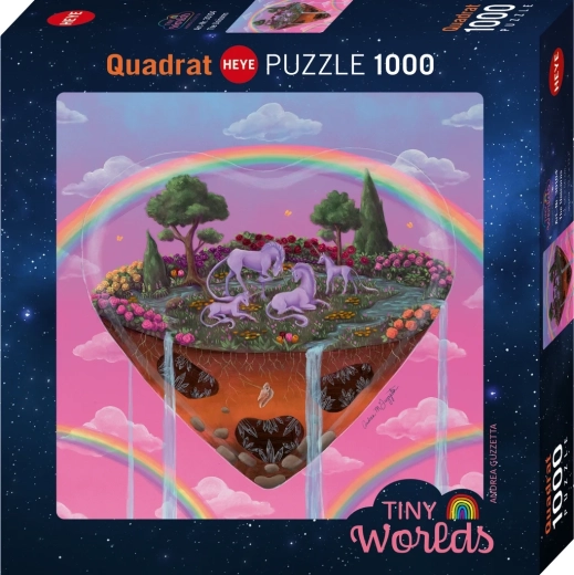 Puzzle carré Heye Tiny Worlds : Licornes, 1000 pièces