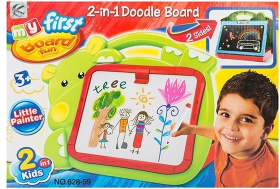 Tableau éducatif enfant double face 2en1 pour craie et feutres - 1 pièce