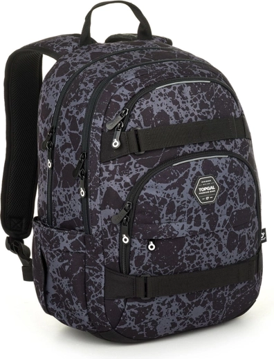 Sac à dos étudiant Topgal VIKI avec motif gris