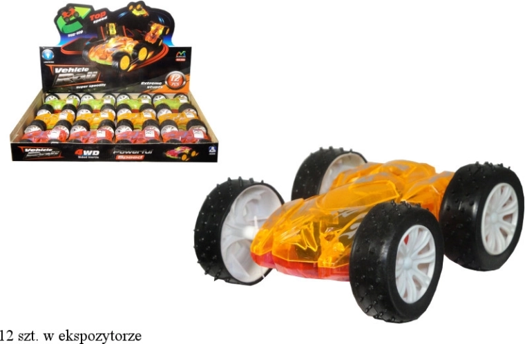 Voiture retournable double face à propulsion par friction avec lumières
