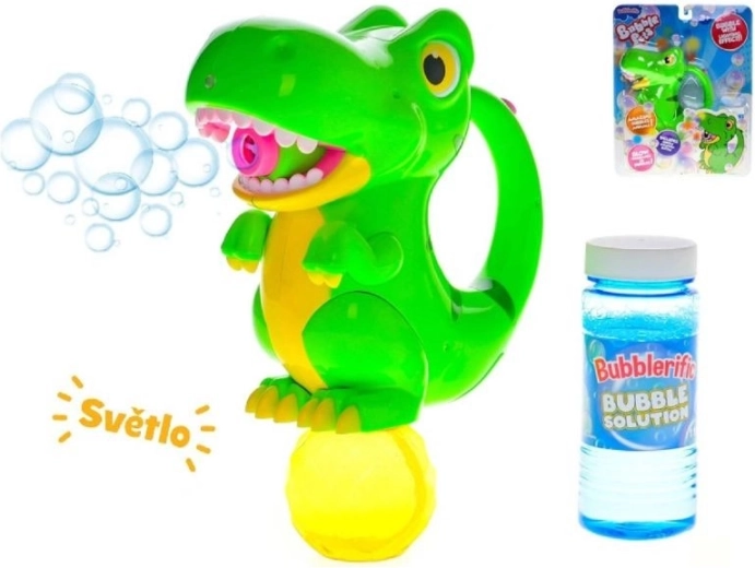 Machine à bulles dinosaure à piles avec lumière
