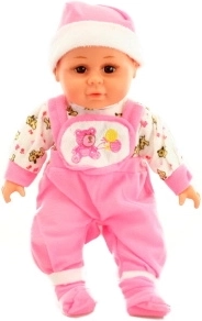 Poupon sonore au corps souple, rose