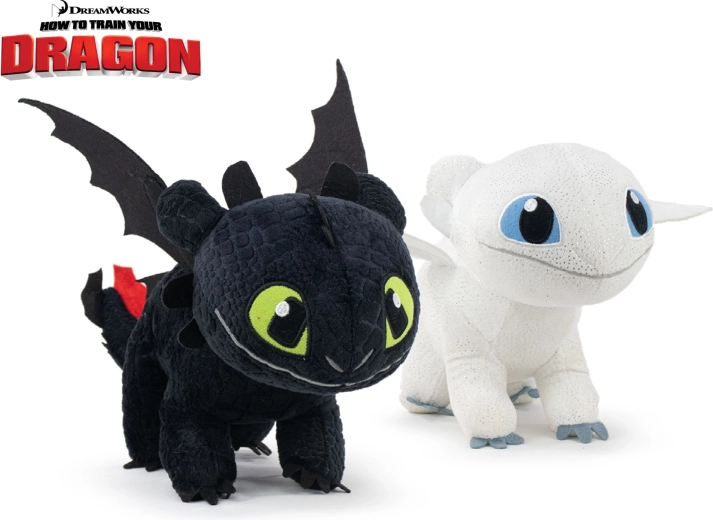 Dragons – peluche dragon Krokmou / Furie Éclair 22 cm