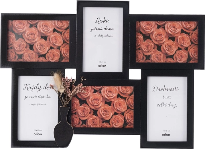Cadre photo collage en bois noir pour 6 photos 46 × 32 cm