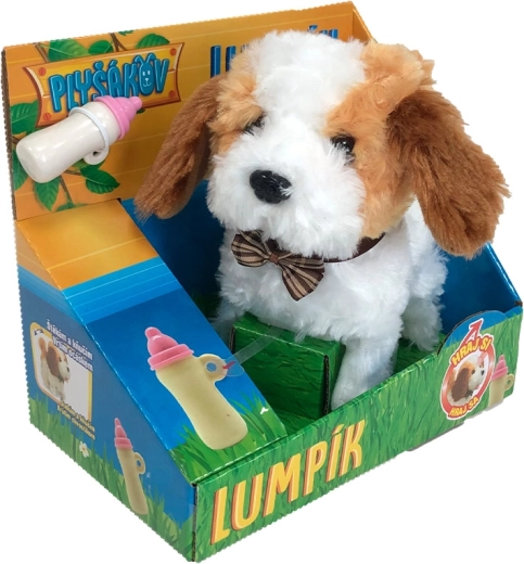 Chien en peluche Lumpík avec biberon interactif