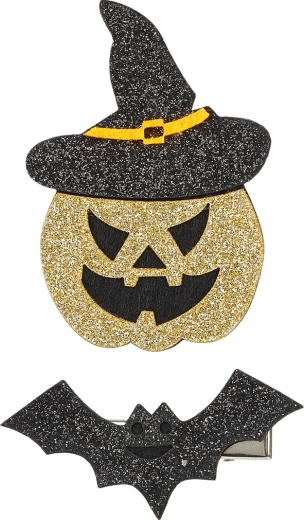 Souza! barrettes Willa – citrouille d’Halloween et chauve-souris (2 pcs)